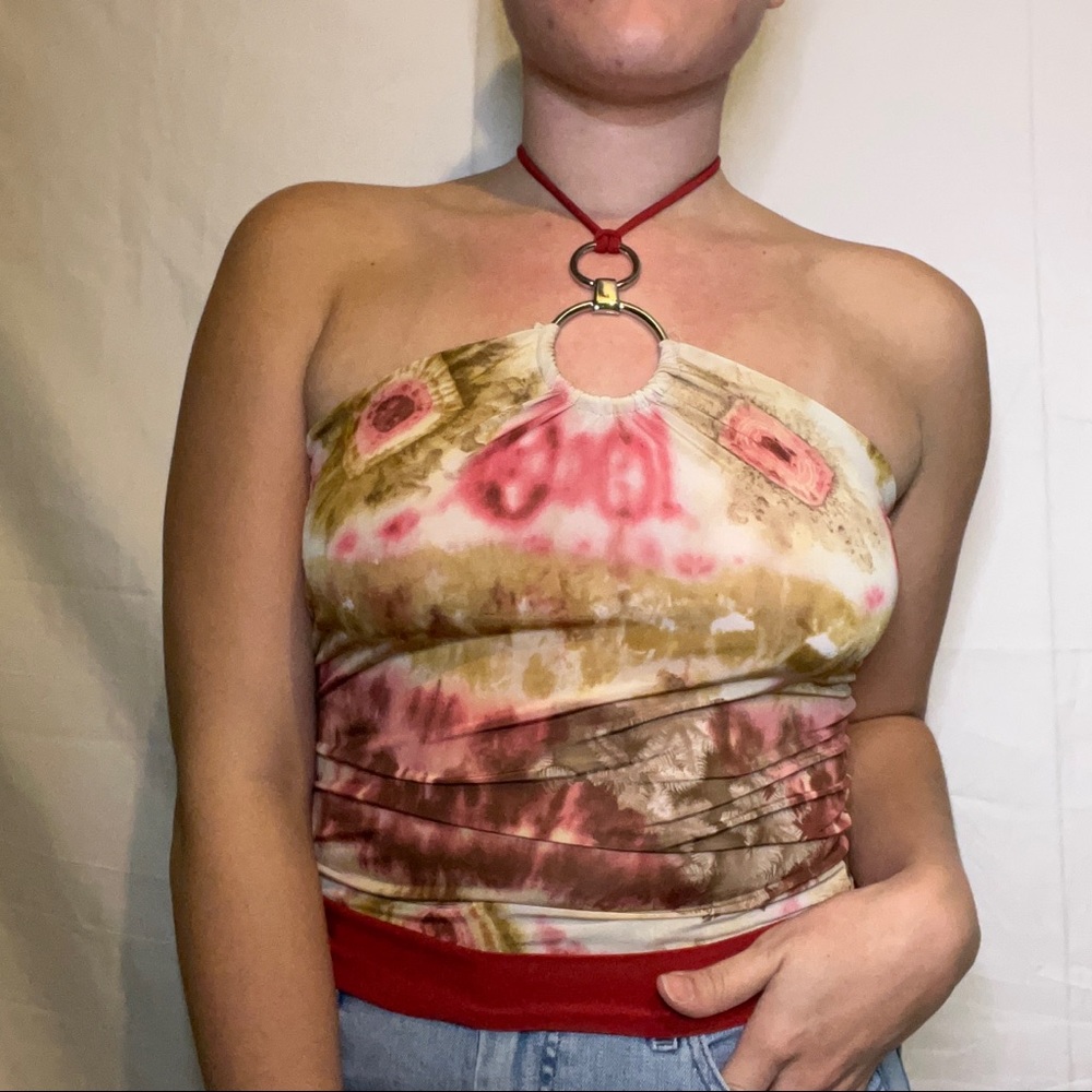 Y2K Abstract Halter Top
